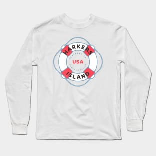 Harkers Island, NC Summertime Vacation Life Preserver Long Sleeve T-Shirt